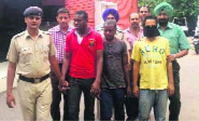 The accused in police custody in Chandigarh on Sunday.