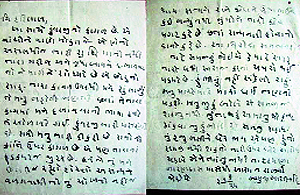 The three never-before-seen letters handwritten in Gujarati in Mahatma Gandhis own hand were sent from Vardha near Nagpur in June 1935
