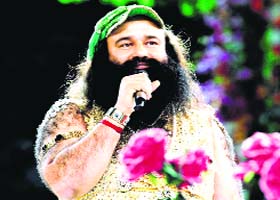 Dera Sacha Sauda chief-turned rock star Gurmeet Ram Rahim Singh during a show in Sirsa