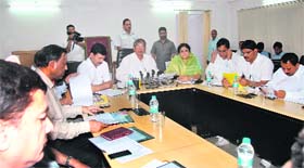 Yatra plans: Uttarakhand Chief Minister Harish Rawat chairs a meeting at the Secretariat in Dehradun on Monday