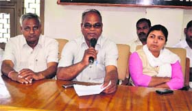 Gritty youth leader: Dalit youth leader Vidhya Gautam and other community leaders talk about their anti-Swami Ramdev stance in Haridwar on Monday