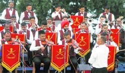 An Army band performance in progress on The Ridge in Shimla. photo: Amit Kanwar