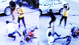 TV grabs of miscreants attacking Vaneet Mahajan