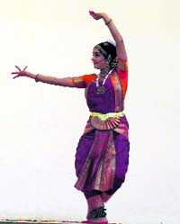 Delhi-based Bharatanatyam dancer Ragini Chandrasekhar performs in Dehradun.