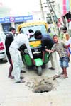An open manhole in the NIT locality of Faridabad