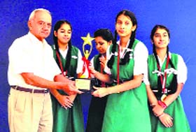 Girls of St Xaviers, Panchkula, in a jubilant mood after winning the Clive Shear Carrom Tournament