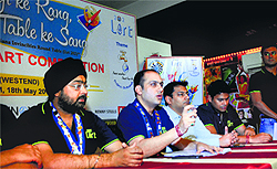 Members of the Round Table India address a press conference in Ludhiana on Wednesday