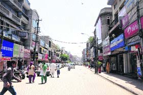 A view of Hall Bazar in Amritsar