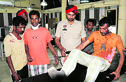 Injured Central Jail inmates undergo treatment at the Civil Hospital in Bathinda on Thursday