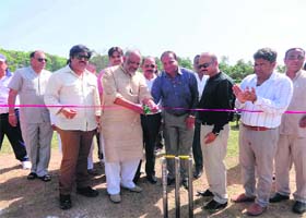 PROMOTING SPORTS: Subhash Sharma, a senior BJP leader, inaugurates the Global Sports Academy in The Doon Global School in Dehradun on Thursday