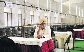 A counting centre at the university in Ludhiana