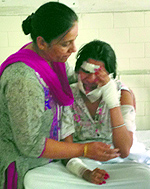The couples grandaughter, Shaguna, in Jagraon hospital on Thursday