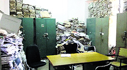 Piles of files at the District Transport Office in Muktsar