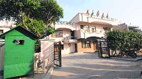 the residence of former Railway Minister Pawan Kumar Bansal in Chandigarh wear a deserted look after the Congress was defeated in the Lok Sabha elections, the results of which were declared on Friday