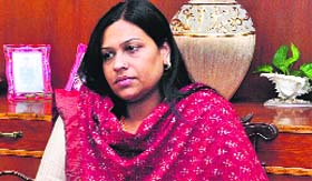 BSP candidate Jannat Jahan in a pensive mood at her residence in Chandigarh on Friday after she was defeated in the Lok Sabha elections.