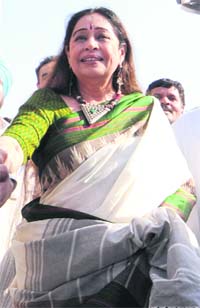 BJP candidate Kirron Kher speaks to mediapersons after winning the Chandigarh Lok Sabha seat on Friday.