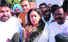 BJP candidate Kirron Kher after the results were declared on Friday.