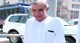Congress candidate Pawan Kumar Bansal comes out of the counting centre after getting updates at the Chandigarh College of Engineering and Technology, Sector 26, in Chandigarh on Friday.