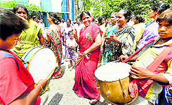 AIADMK workers celebrate party's win in the Lok Sabha polls outside party chief J Jayalalithaa's residence in Chennai on Friday