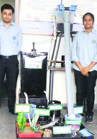 Students with their model in Abohar.