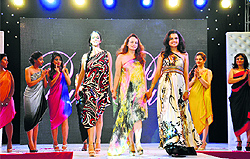 Models on the ramp during a fashion show The Festival of Hope for helping cancer survivors at DLF Club in Gurgaon on Saturday night