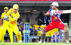 The Chennai Super Kings slow bowlers tied Virat Kohli and other RCB batsmen in knots before the latters South African import played a small but crucial knock to take the visitors home on a slow and turning track in Ranchi.