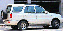 The Tata Safari used by the assailants in the incident parked at Sector 17 in Chandigarh on Tuesday