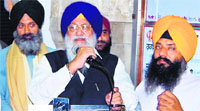 SGPC chief Avtar Singh Makkar at Nankana Sahib in Pakistan on Tuesday . Tribune photo