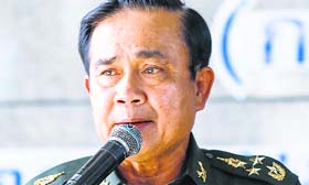 Thai Army chief General Prayuth Chan-ocha at a news conference in Bangkok on Tuesday.