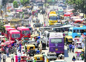A view of the traffic chaos in Amritsar