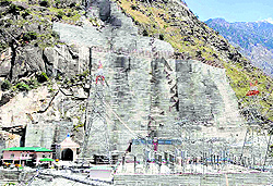 A view of the Karcham Wangtoo project in Kinnaur district