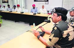 Sarpanches of border villages meet DIG, BSF, MF Farooqui at Khasa on Thursday