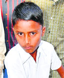 Rescued child Rahul in Rohtak.
