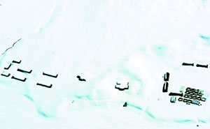 An aerial view of the snow-bound Panjtarni.