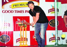 Shane Watson takes a shot