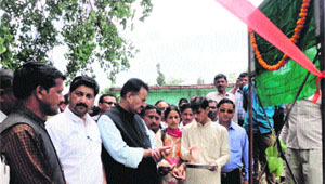 MLA Ganesh Joshi lays the foundation stone of the Sarona-Karligad road near Mussoorie on Friday.
