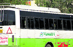 Public and private buses openly flout the ban imposed on tinted glasses on all vehicles in Jalandhar