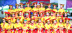 Students of Green Land Convent School, New Subhash Nagar, take part in a graduation ceremony for KG wing 2013-2014
