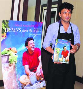 Chef Vikas Khanna launches his book Hymns from the Soil, in Amritsar on Saturday