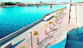 Sabarmati riverfront in Ahmedabad.