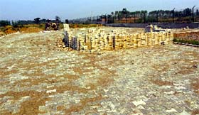 Work on a tourist centre left half way at the Keshopur Chamb wetland.
