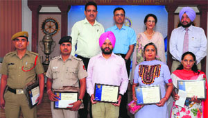 The recipients of the Rotary Clubs Vocational Service Award in Chandigarh.