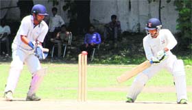 Players in action during a match in the 32nd All India Uttarakhand Gold Cup Cricket Tournamentin Dehradun on Monday.