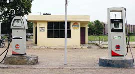 The petrol pump at the Police Lines;  in Bathinda on Tuesday.
