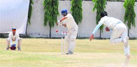 Players in action during a match between Mohali and Amritsar in Sector 26, Chandigarh.