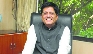 Newly appointed Coal and Power Minister Piyush Goyal at his office on Tuesday.
