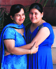 Mehak Chadha along with her mother in Panchkula.