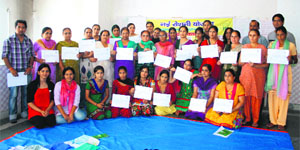 Women participants from minority communities who took part in a leadership workshop organised by Rural Litigation and Entitlement Kendra at Vikasnagar in Dehradun district on Wednesday.
