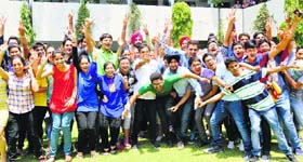 CBSE Class xii results out: Students of BCM Arya Model Senior Secondary School, Shastri Nagar, in a jubilant mood in Ludhiana on Wednesday