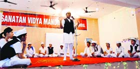Students take part in a kavi sammelan at Sanatan Vidya Mandir Senior Secondary School in Ludhiana